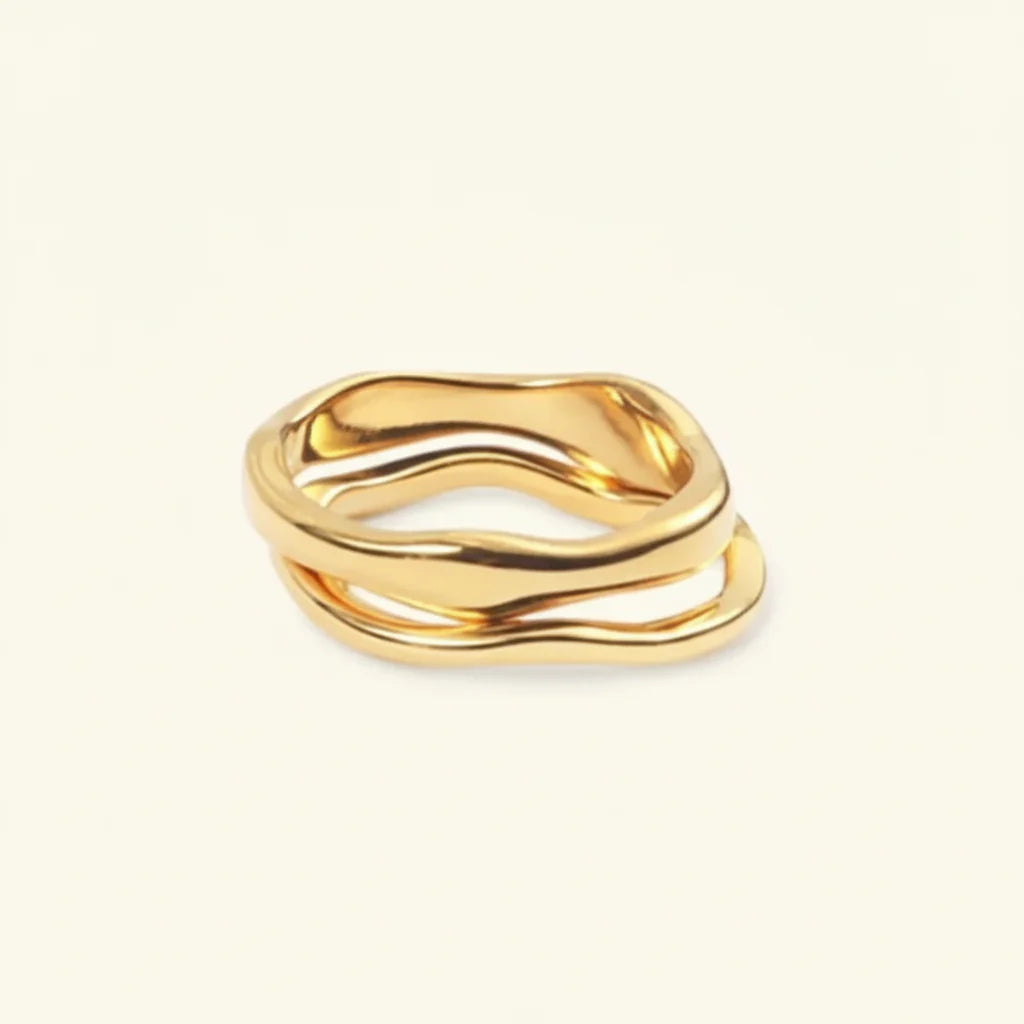 Simple Thin Gold Plated Stainless Steel Stackable Ring