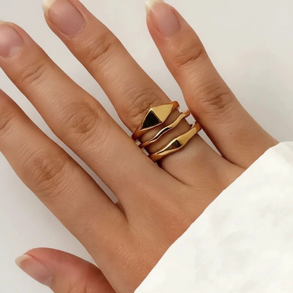 Simple Thin Gold Plated Stainless Steel Stackable Ring