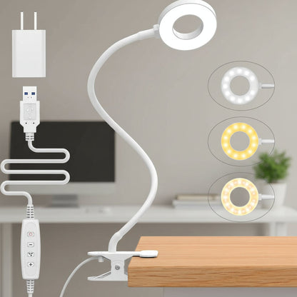 Adjustable Table Lamp with Flexible Arm and LED Light