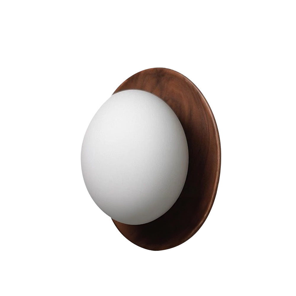 Classic Wooden Wall Lamp with Glass Shade