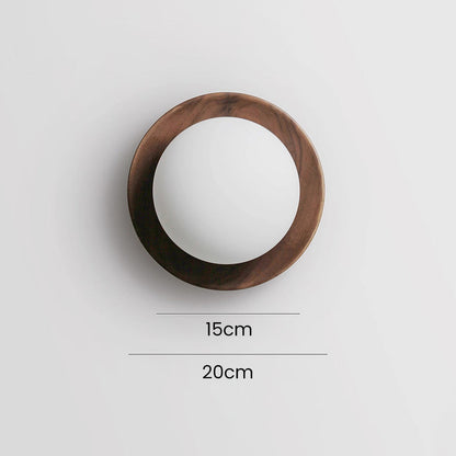Classic Wooden Wall Lamp with Glass Shade