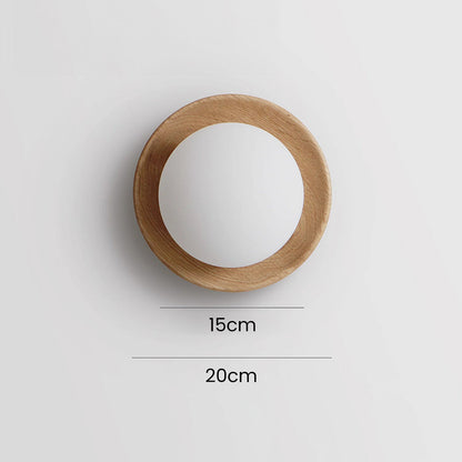 Classic Wooden Wall Lamp with Glass Shade