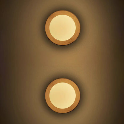 Classic Wooden Wall Lamp with Glass Shade