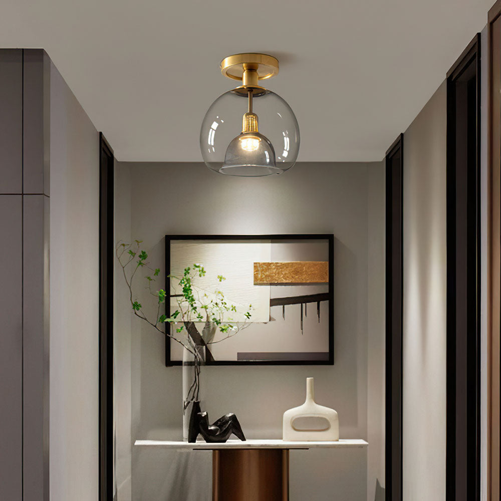 Sleek Grey Glass Pendant Light for Hallway