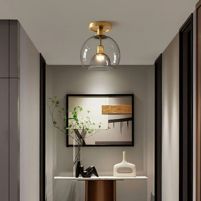 Sleek Grey Glass Pendant Light for Hallway