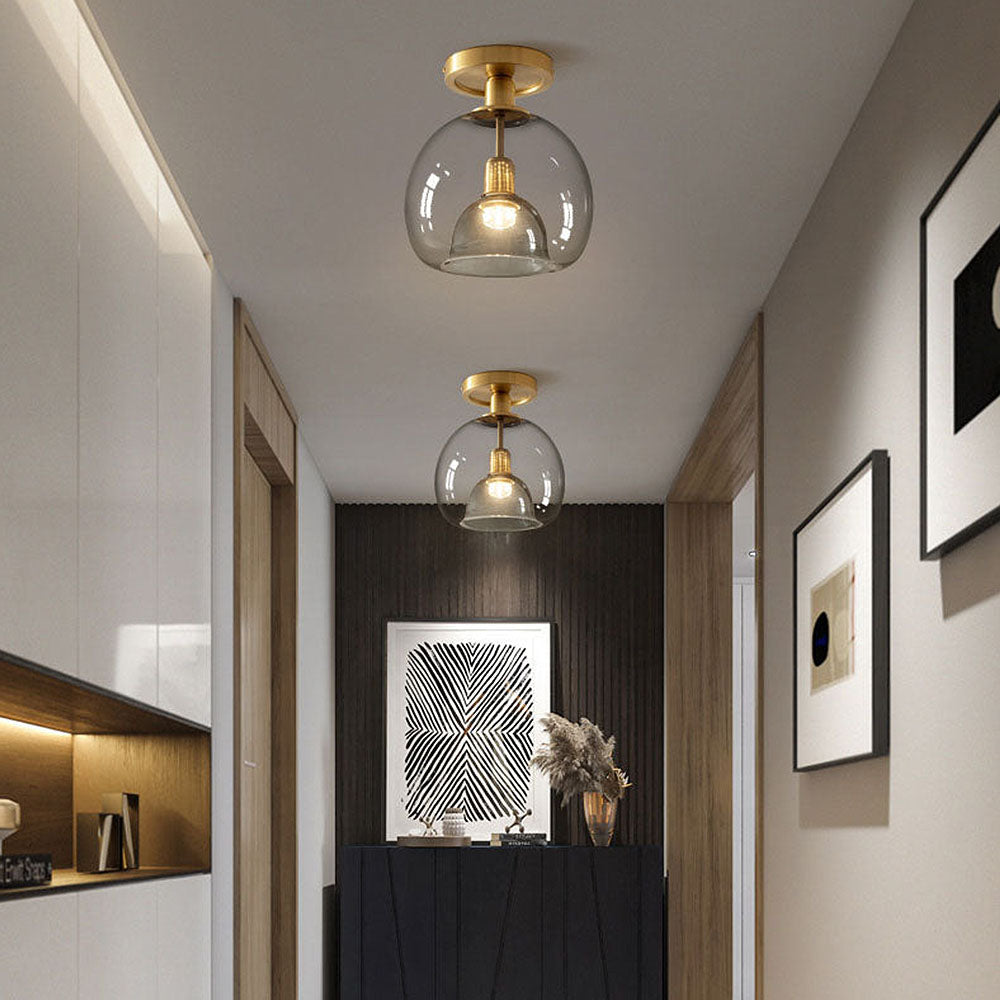Sleek Grey Glass Pendant Light for Hallway - Lusomart