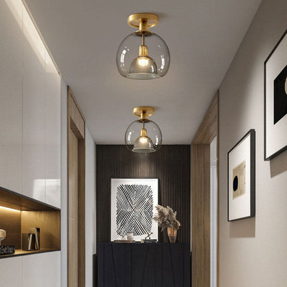 Sleek Grey Glass Pendant Light for Hallway - Lusomart