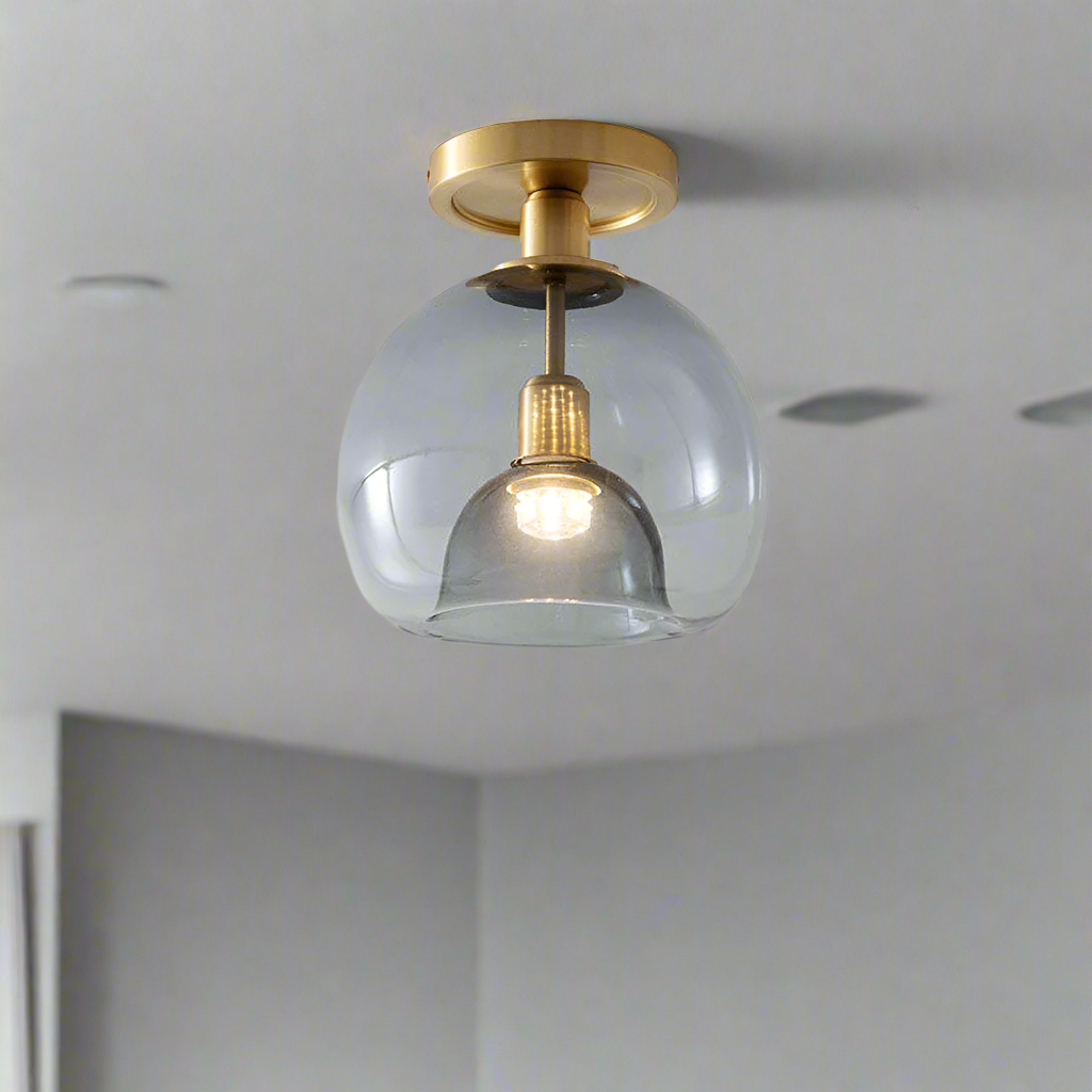 Sleek Grey Glass Pendant Light for Hallway