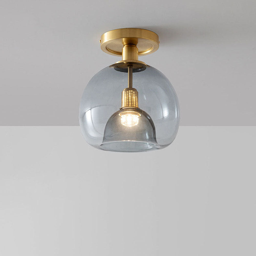 Sleek Grey Glass Pendant Light for Hallway