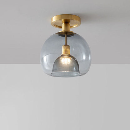 Sleek Grey Glass Pendant Light for Hallway