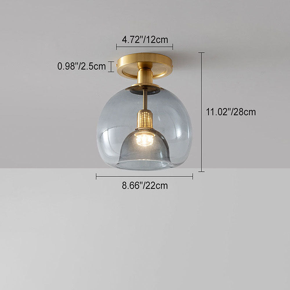 Sleek Grey Glass Pendant Light for Hallway
