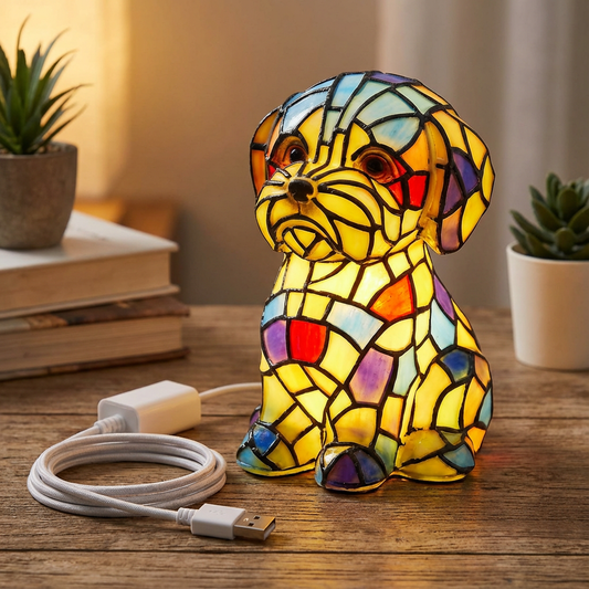 Stylish Desk Lamp with Decorative Figurine Warm Glow - Lusomart