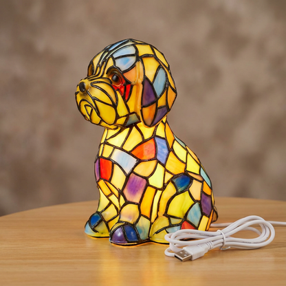 Stylish Desk Lamp with Decorative Figurine Warm Glow