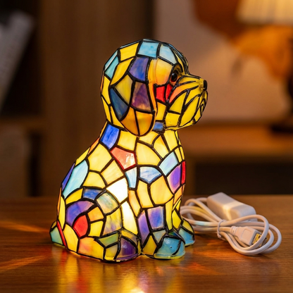 Stylish Desk Lamp with Decorative Figurine Warm Glow
