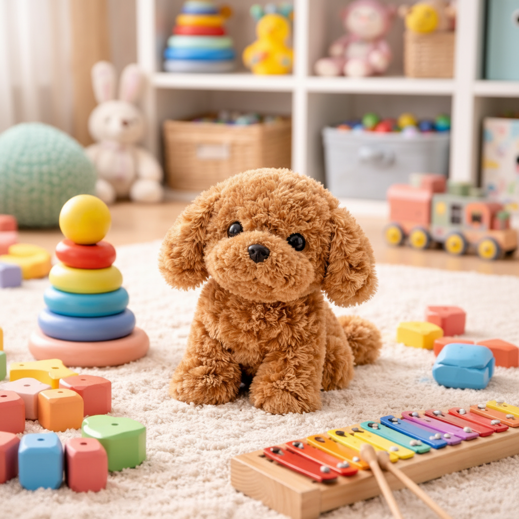 Cuddly Puppy Pet Toy Realistic Soft Plush Friend - Lusomart