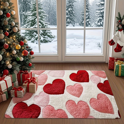 Colorful Heart Design Anti Slip Entry Mat