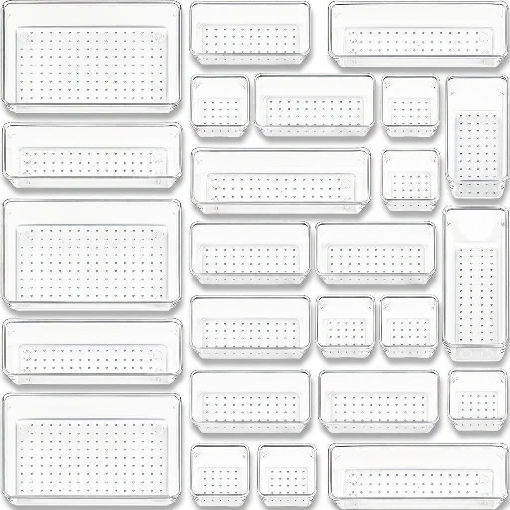 Compact Stackable Storage Tray Set for Home Office