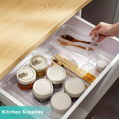 Compact Stackable Storage Tray Set for Home Office