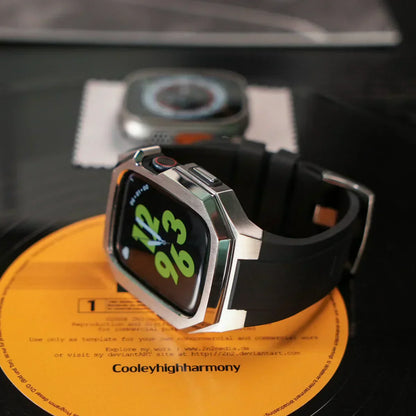 Colorful Rubber Apple Watch Strap With Metal Case