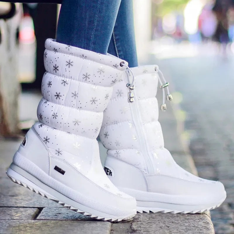 Warm Waterproof Women's Snow Boots - Lusomart
