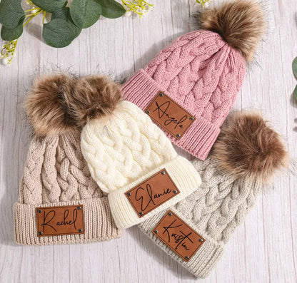 Dames Muts Met Pompon Gebreid Acryl Casual Wintermode 1