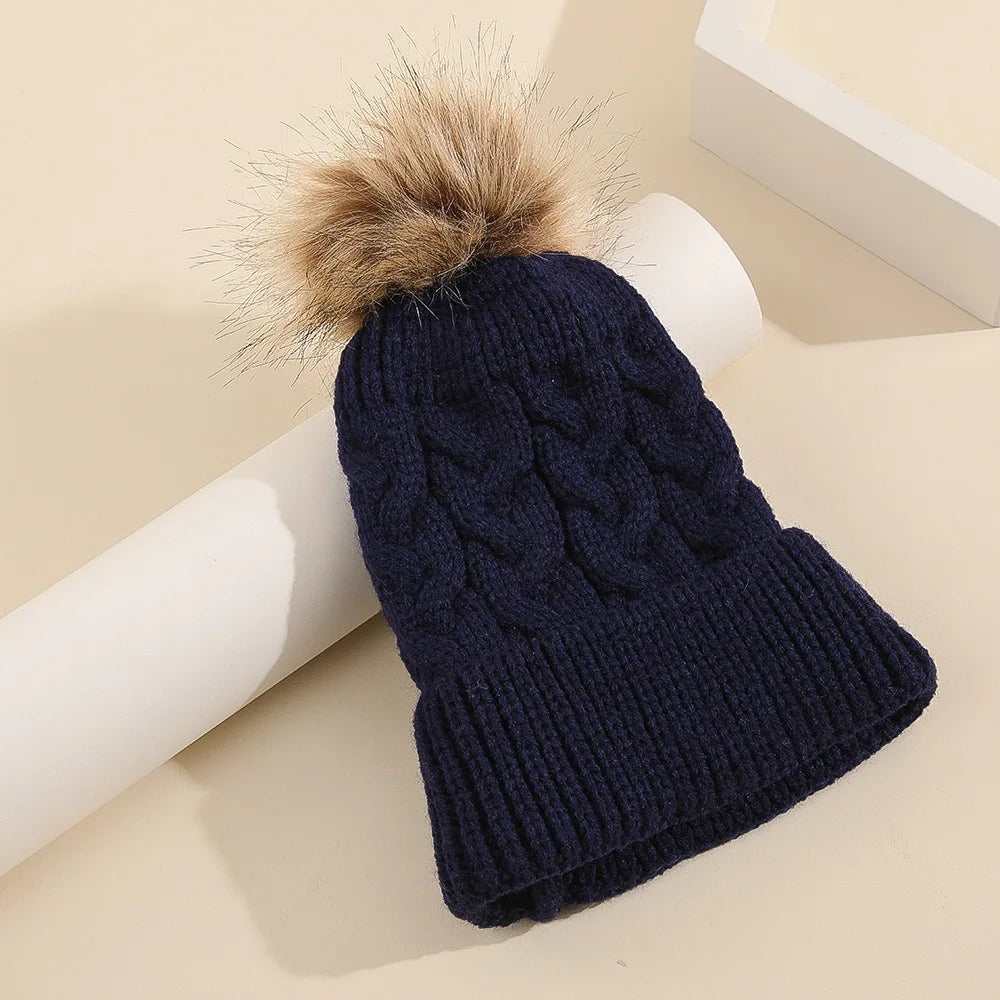 Dames Muts Met Pompon Gebreid Acryl Casual Wintermode 13
