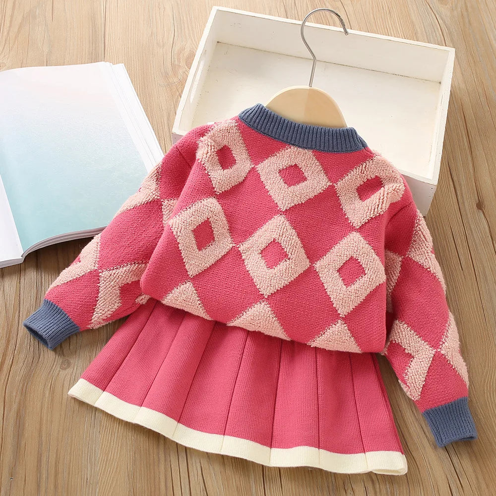 Classic Women's Knit Sweater and Skirt Set - Lusomart