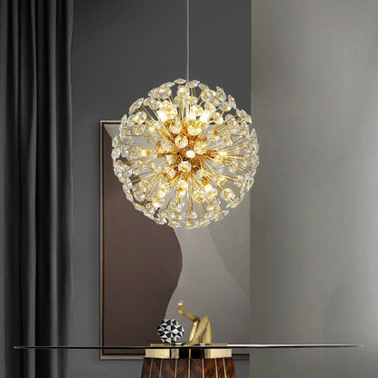 Sparkling Drop Pendant Light, Elegant Crystal Ceiling Chandelier