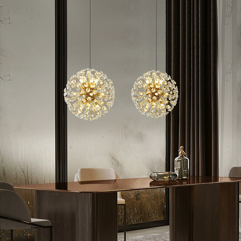 Sparkling Drop Pendant Light, Elegant Crystal Ceiling Chandelier
