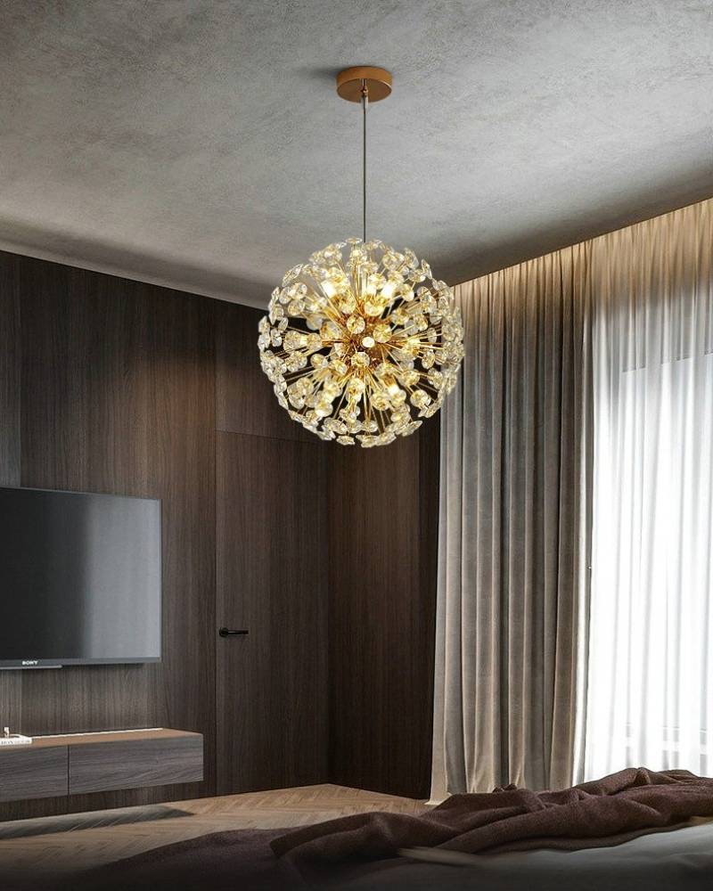 Sparkling Drop Pendant Light, Elegant Crystal Ceiling Chandelier