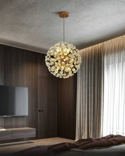 Sparkling Drop Pendant Light, Elegant Crystal Ceiling Chandelier