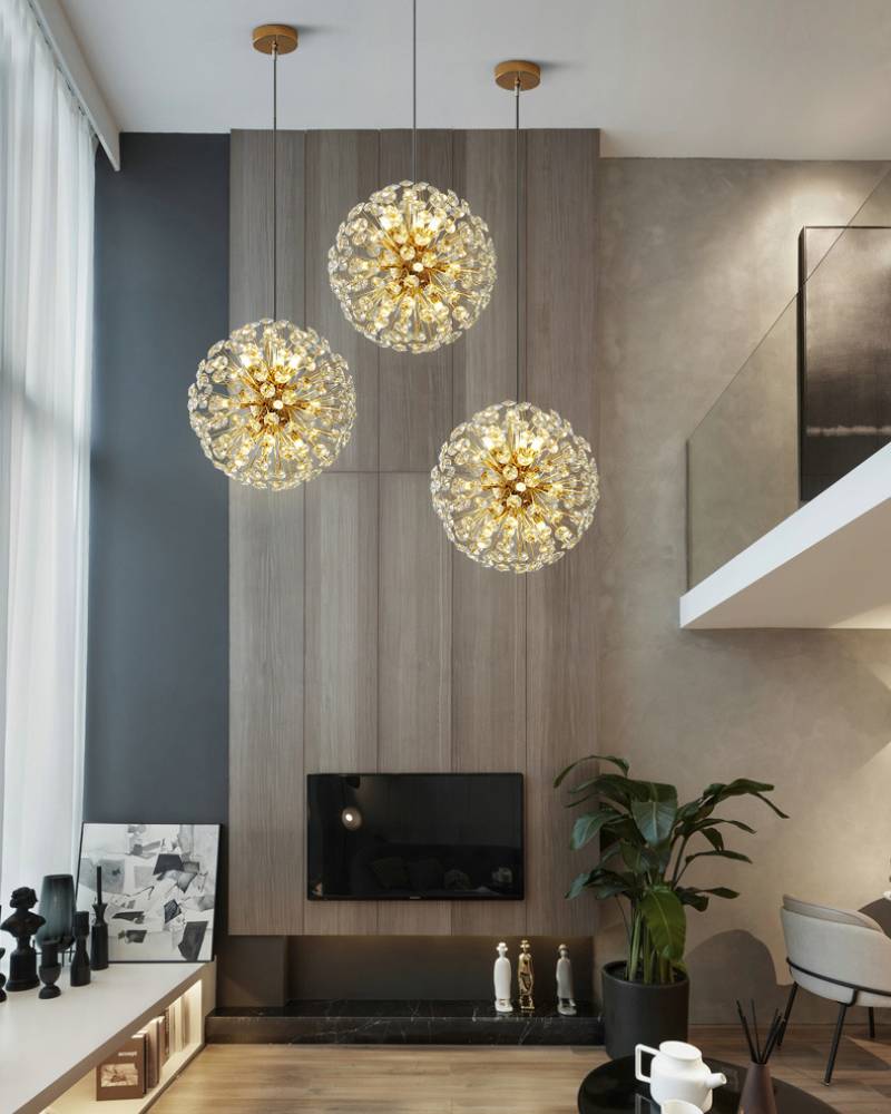 Sparkling Drop Pendant Light, Elegant Crystal Ceiling Chandelier