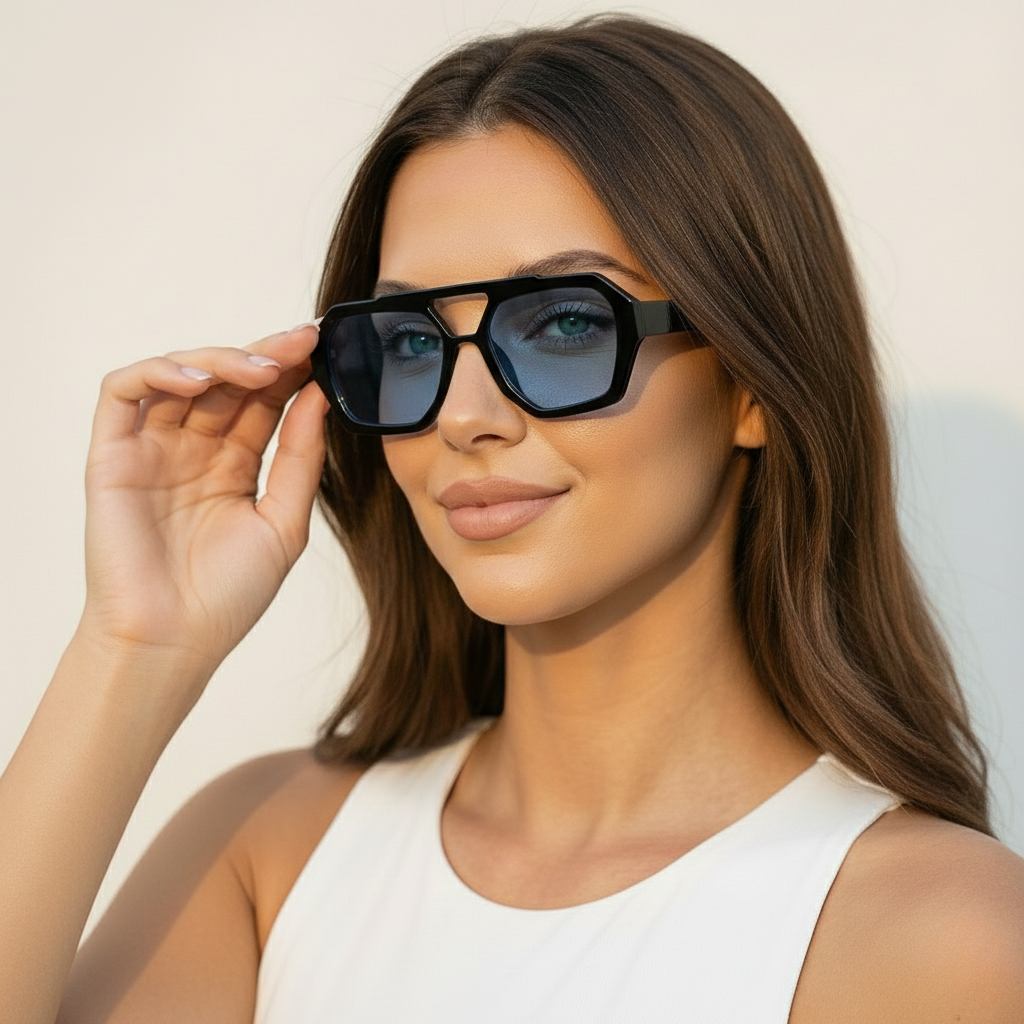 Trendy Geo Pattern Polarized UV Sunglasses