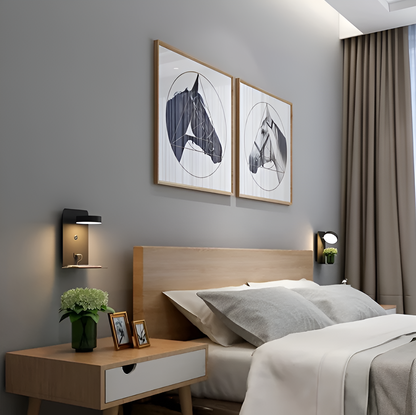 Space Saving Wall Lamp with USB Charger & Storage - Lusomart