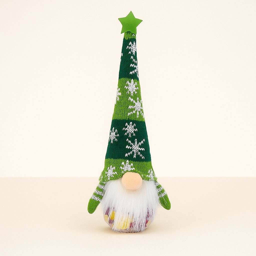 Colorful Holiday Cookie Jar Gnome Figurine - Lusomart