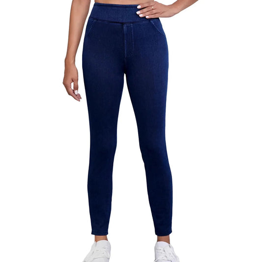 Fashionable Dark Wash High Waisted Women's Skinny Jeans - Lusomart