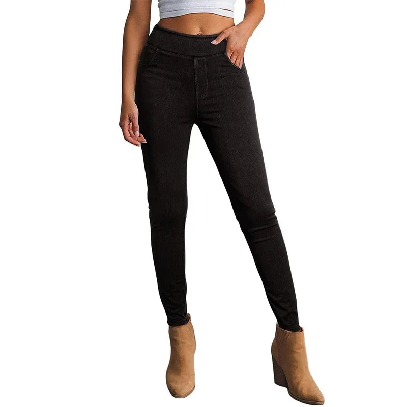 DenimFlex | Stylish Black High-Waisted Women's Skinny Jeggings 5