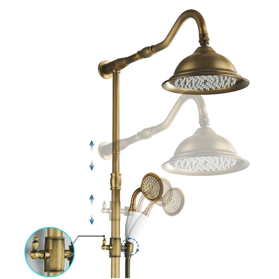 Traditional Brass Wall Mount Shower System