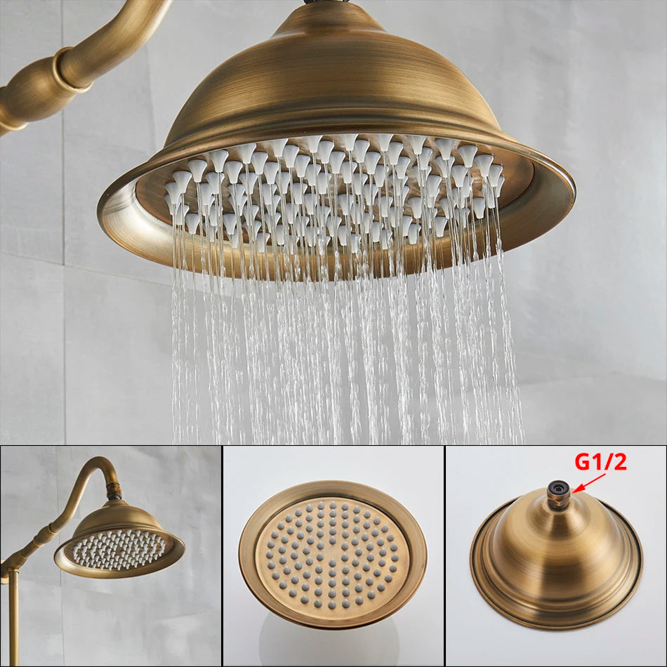 Traditional Brass Wall Mount Shower System