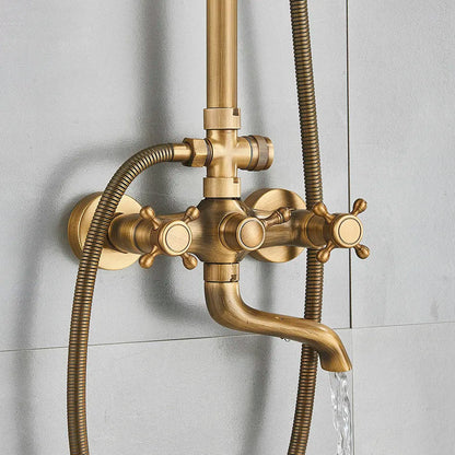 Traditional Brass Wall Mount Shower System