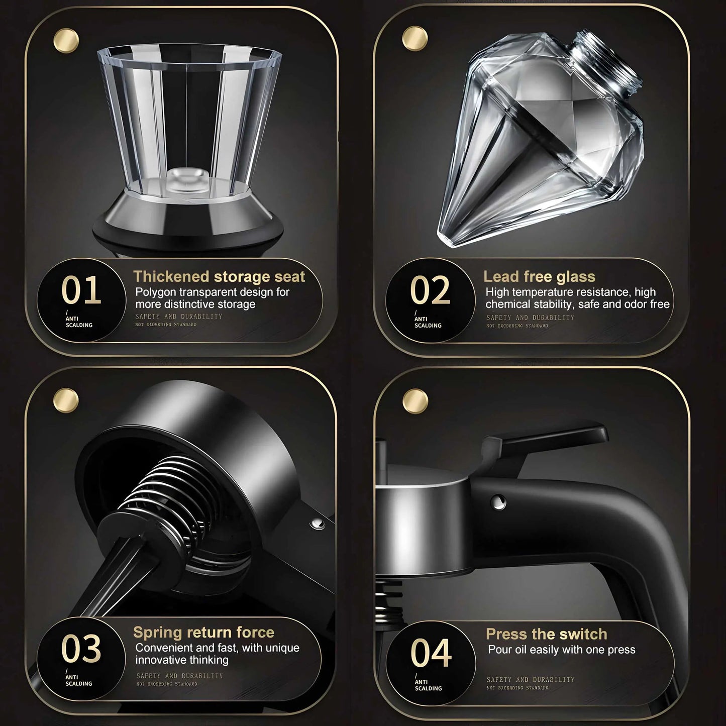 DiamondPour™ - Multifunctional Glass Dispenser 200ml Inovessa