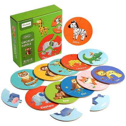Animal Puzzle for Kids – 3-Piece Wooden Puzzle for Creativity and Logical Thinking – Safe and Durable, 15x15x4.5 cm