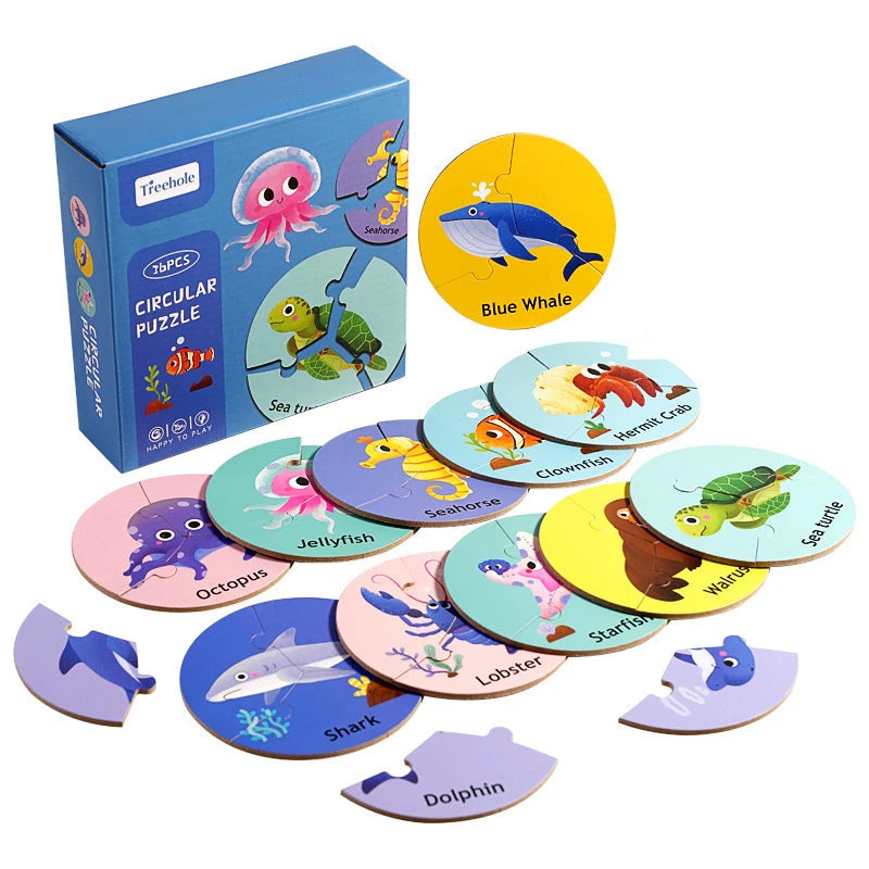 Animal Puzzle for Kids - 3-Piece Wooden Puzzle for Creativity and Logical Thinking - Safe and Durable, 15x15x4.5 cm