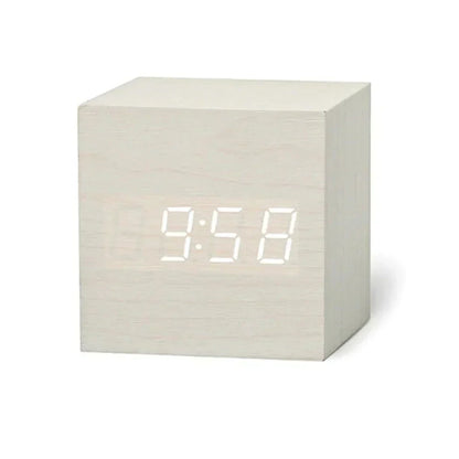 Wooden Digital LED Clock with Date and Temp Display