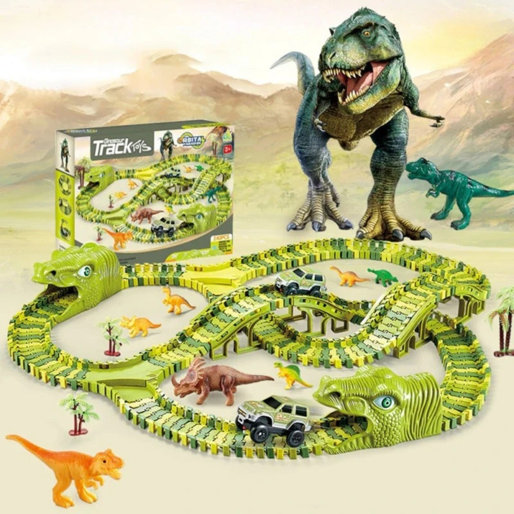 Fun Dinosaur Train Playset with Connectable Tracks & Toys - Lusomart