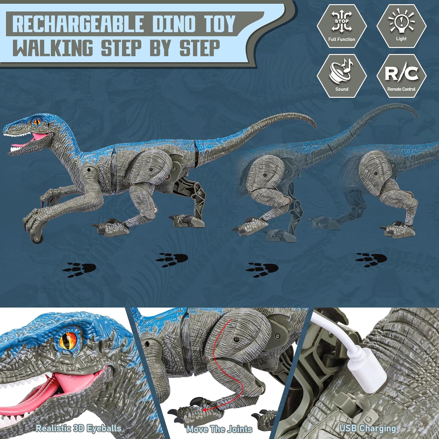 DinoRaptor | Engaging Remote-Controlled Realistic Dinosaur Toy 4