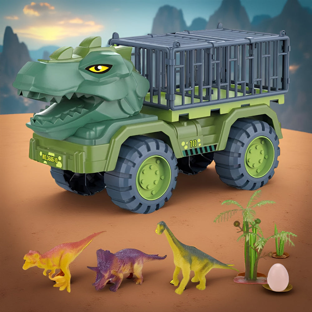 Fun Dino Action Figure Play Set with Trucks - Lusomart