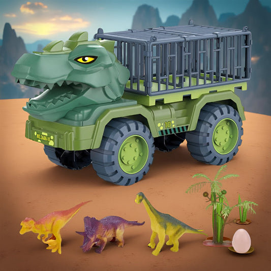 Fun Dino Action Figure Play Set with Trucks - Lusomart