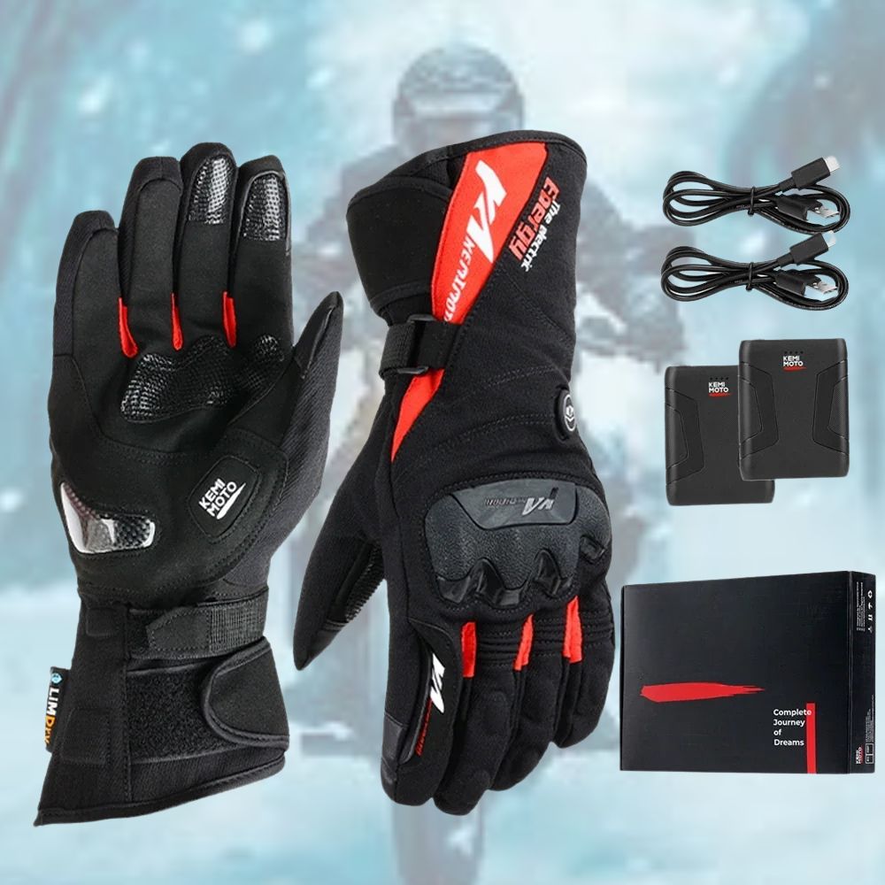 Warm USB Rechargeable Motorcycle Gloves