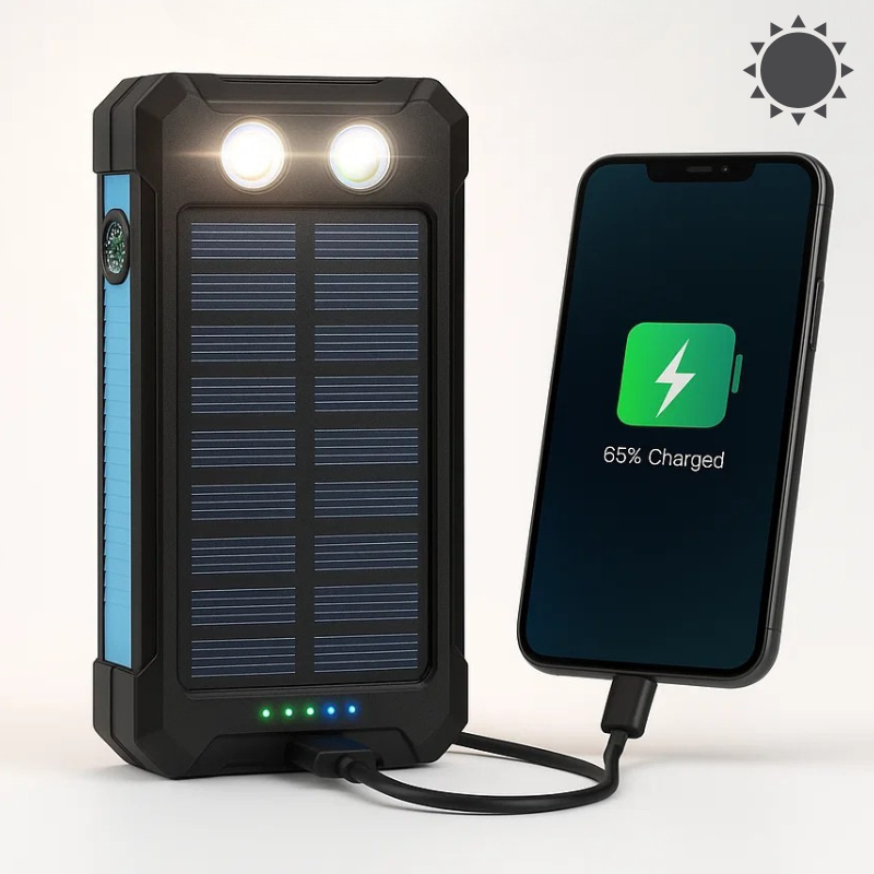 Heavy Duty 20000mAh Solar Powered Portable Charger - Lusomart